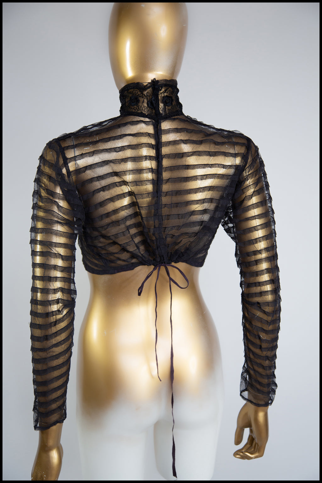 Antique Victorian Stripe Tulle Bodice Top