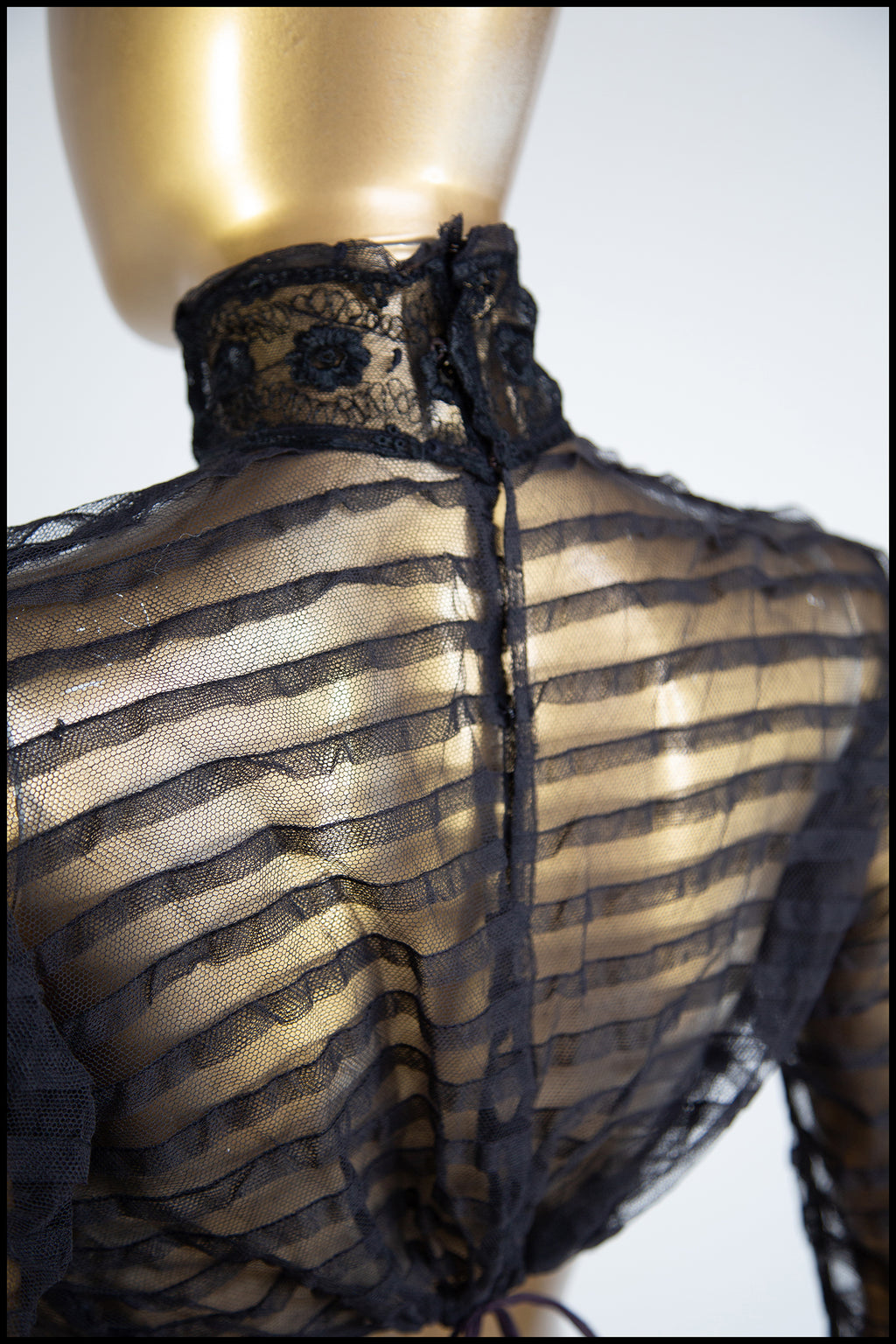 Antique Victorian Stripe Tulle Bodice Top