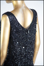 Vintage 1960s Black Sequin Vest Top
