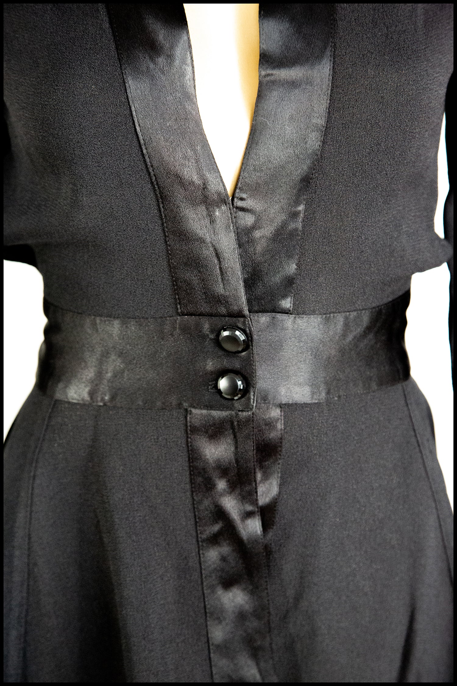 Vintage 1970s Ossie Clark Black Crepe Blouse Jacket