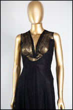 Vintage 1930s Black French Lace Dress
