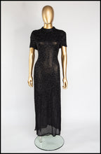 Vintage 1980s Black Beaded Gown