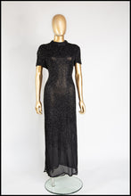 Vintage 1980s Black Beaded Gown