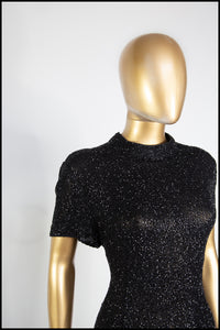 Vintage 1980s Black Beaded Gown