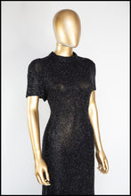 Vintage 1980s Black Beaded Gown