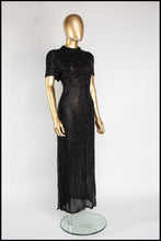 Vintage 1980s Black Beaded Gown