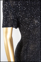 Vintage 1980s Black Beaded Gown