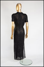 Vintage 1980s Black Beaded Gown