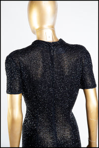 Vintage 1980s Black Beaded Gown