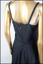 Vintage 1950s Black Grosgrain Ballgown Dress