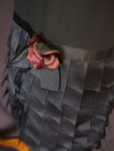 Vintage 1990s Chanel couture black crepe ribbon dress