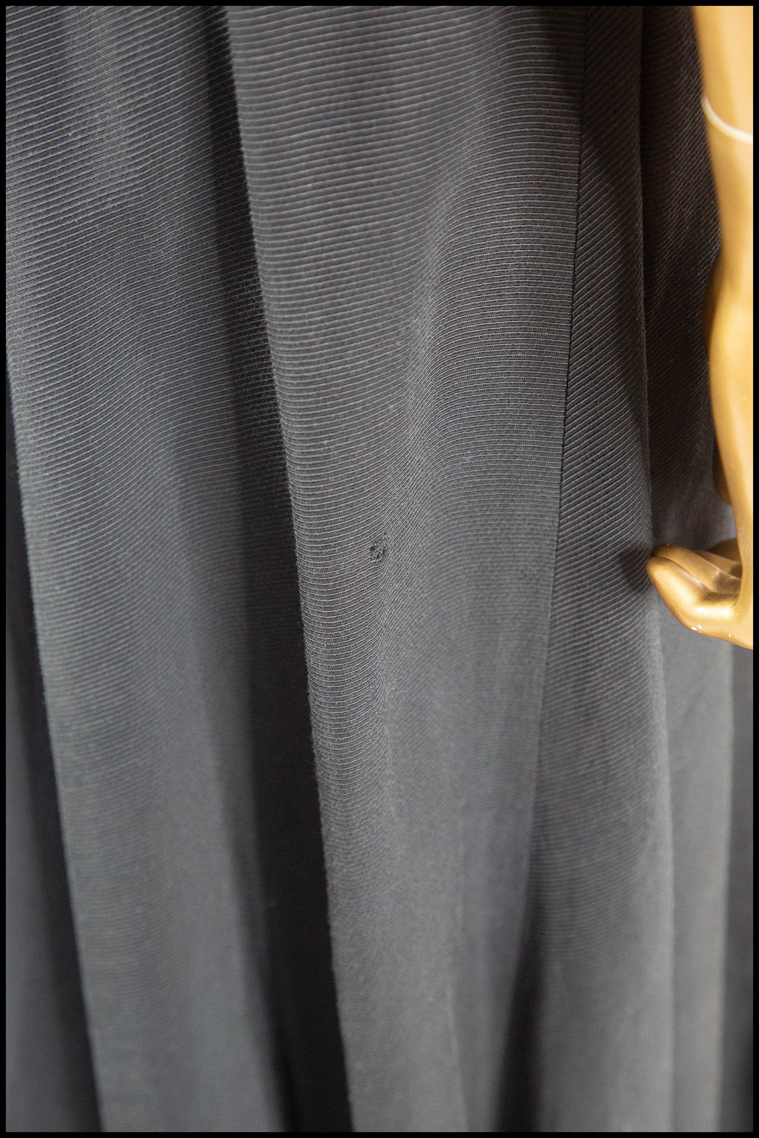 Vintage 1950s Black Grosgrain Ballgown Dress