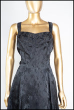 Vintage 1940s Black Brocade Gown