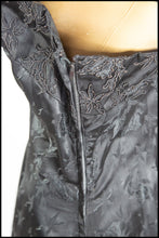 Vintage 1940s Black Brocade Gown