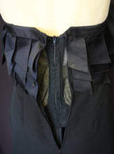 Vintage 1990s Chanel couture black crepe ribbon dress