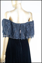 Vintage 1970s Black Ruffle Lace Dress