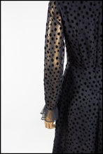Vintage 1960s Black Dot Ruffle Mini Dress