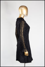 Vintage 1960s Black Dot Ruffle Mini Dress