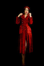 Vintage 1970s Red Velvet Midi Coat