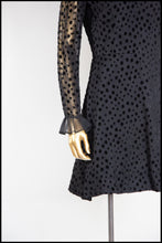 Vintage 1960s Black Dot Ruffle Mini Dress