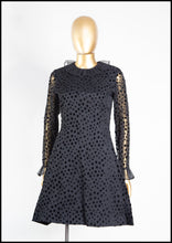 Vintage 1960s Black Dot Ruffle Mini Dress