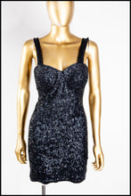 Vintage 1980s Black Sequin Mini Dress