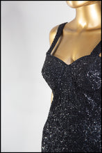 Vintage 1980s Black Sequin Mini Dress