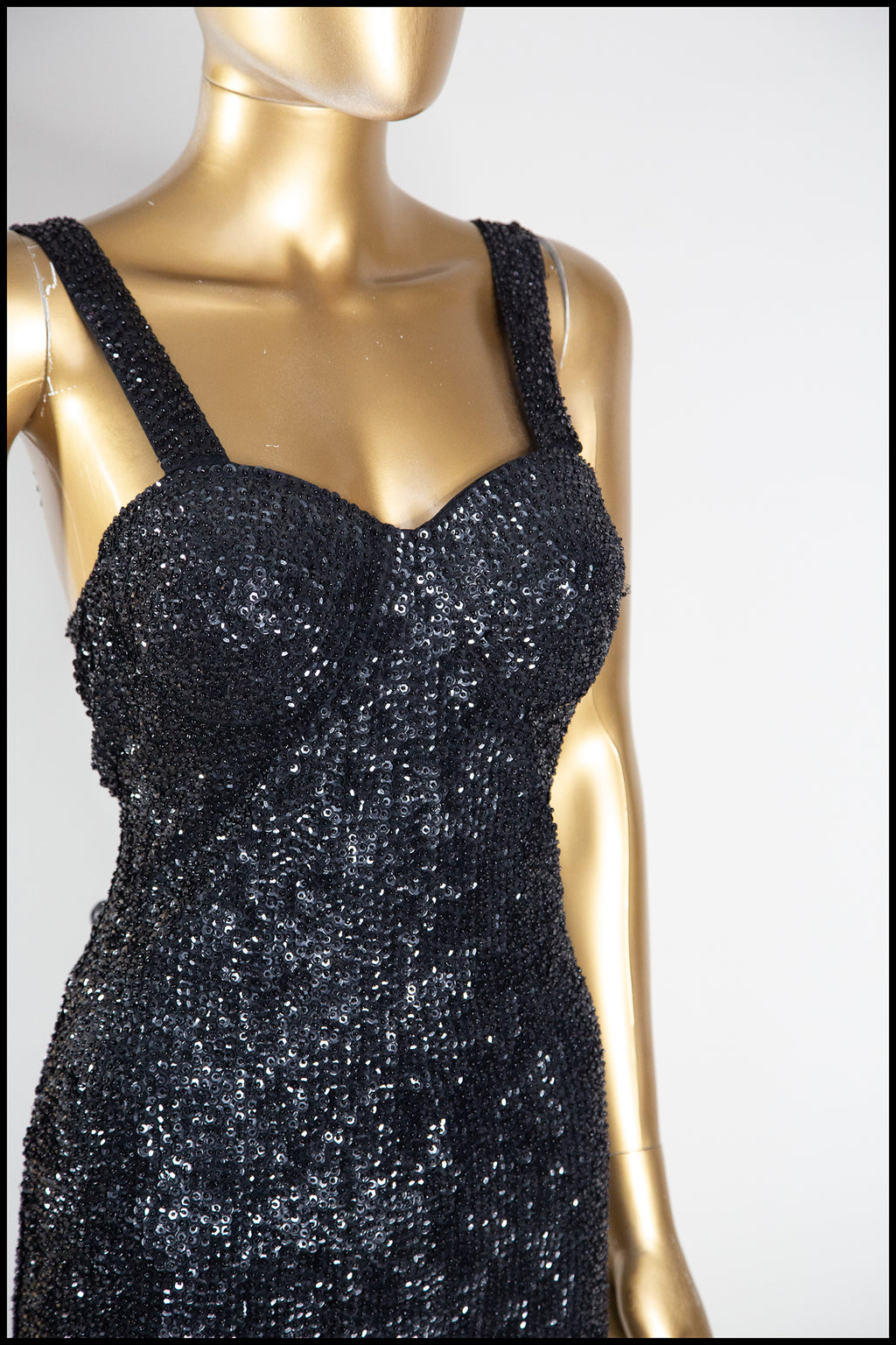 Vintage 1980s Black Sequin Mini Dress