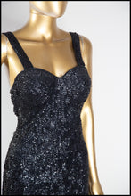Vintage 1980s Black Sequin Mini Dress