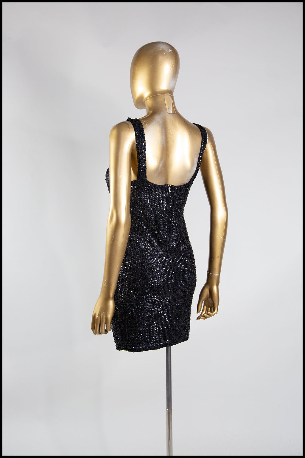 Vintage 1980s Black Sequin Mini Dress