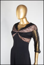 Vintage 1950s Black Lace Wiggle Dress