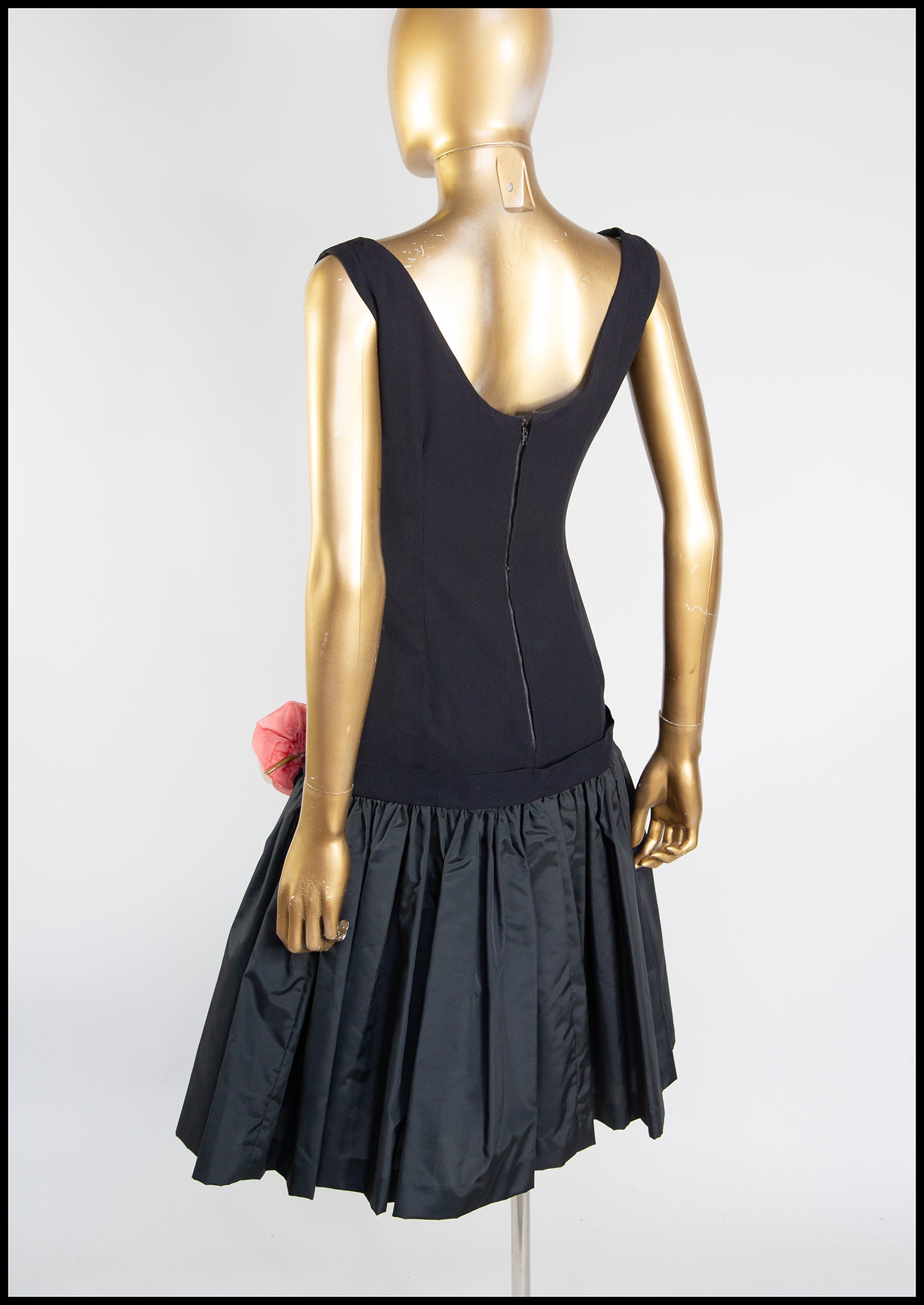 Vintage 1950s Black Crepe Cocktail Dress