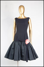 Vintage 1950s Black Crepe Cocktail Dress