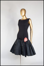 Vintage 1950s Black Crepe Cocktail Dress