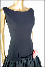 Vintage 1950s Black Crepe Cocktail Dress