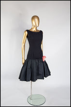 Vintage 1950s Black Crepe Cocktail Dress