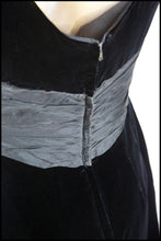 Vintage 1950s Black Velvet Wiggle Dress