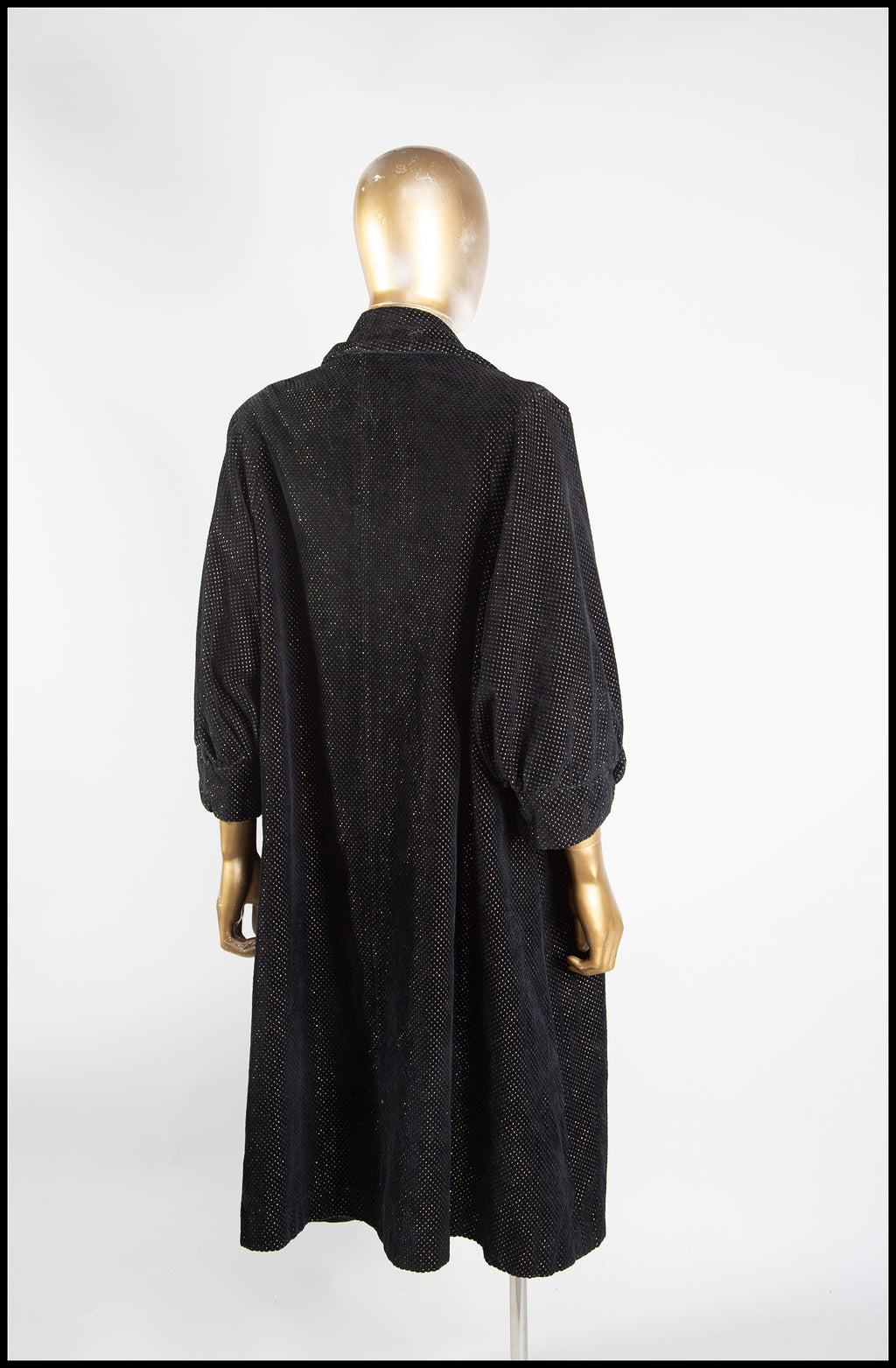 Vintage 1950s Black Velvet Swing Coat