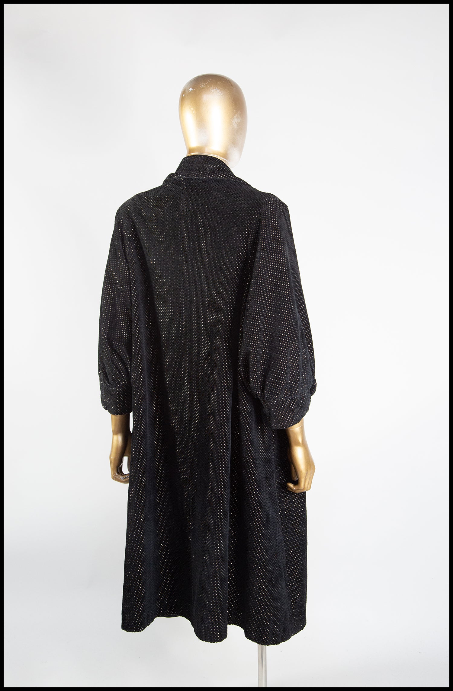 Vintage 1950s Black Velvet Swing Coat
