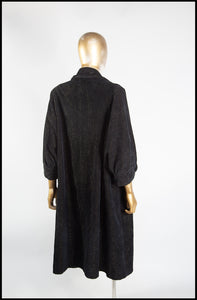 Vintage 1950s Black Velvet Swing Coat