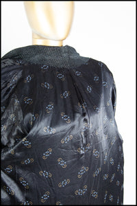 Vintage 1950s Black Velvet Swing Coat