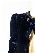 Vintage 1940s Black Silk Velvet Dress Coat