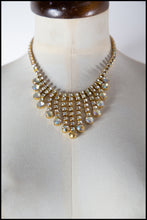 Vintage 1960s Gold Aurora Borealis Crystal Necklace