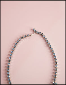 Vintage 1960s Blue Rhinestone Debutant Necklace