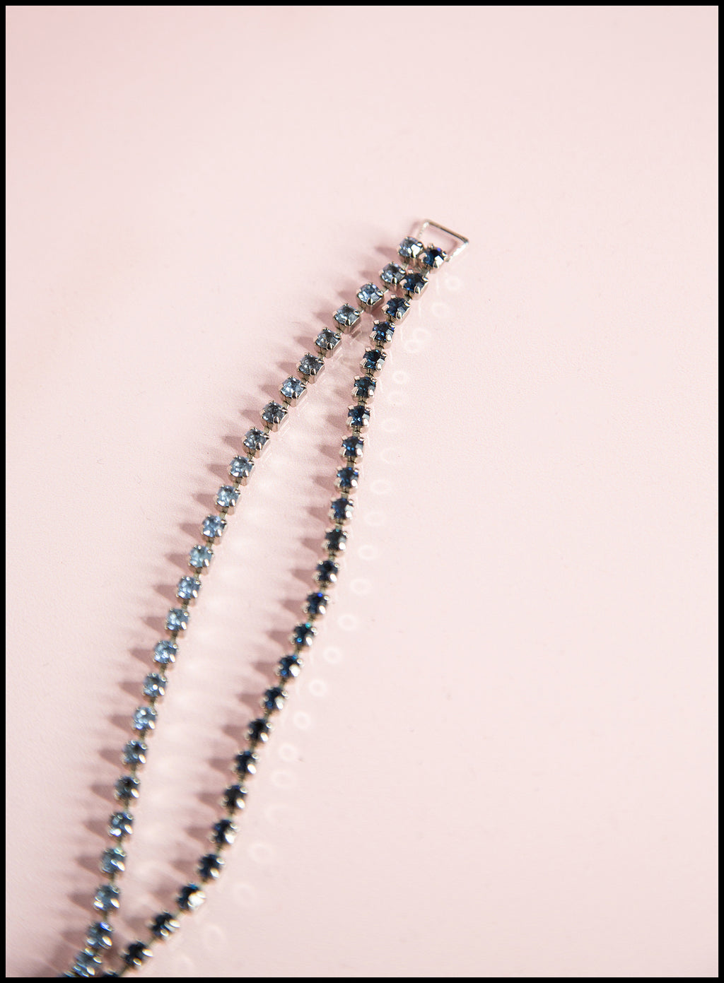 Vintage 1960s Blue Rhinestone Debutant Bracelet