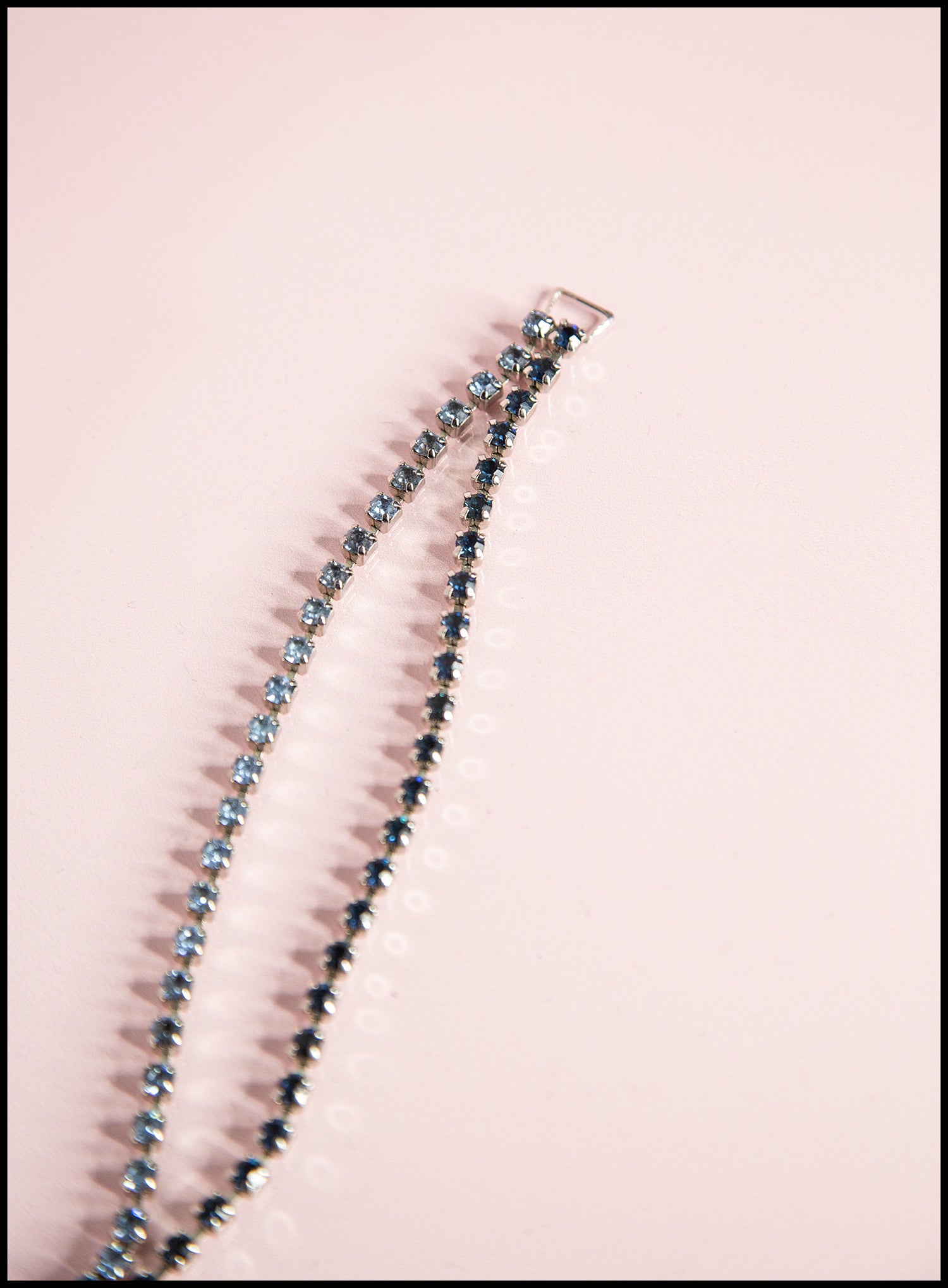 Vintage 1960s Blue Rhinestone Debutant Bracelet