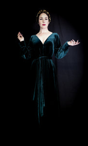 Vamp - Dark Green Velvet Maxi Dress