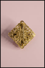 Vintage 1950s Blue Square Czech Rhinestone Brooch
