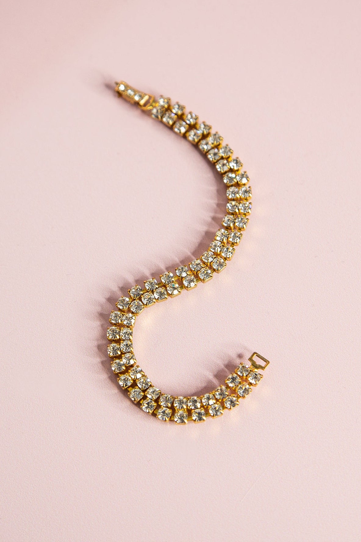 Vintage 1950s Gold Rhinestone Bracelet