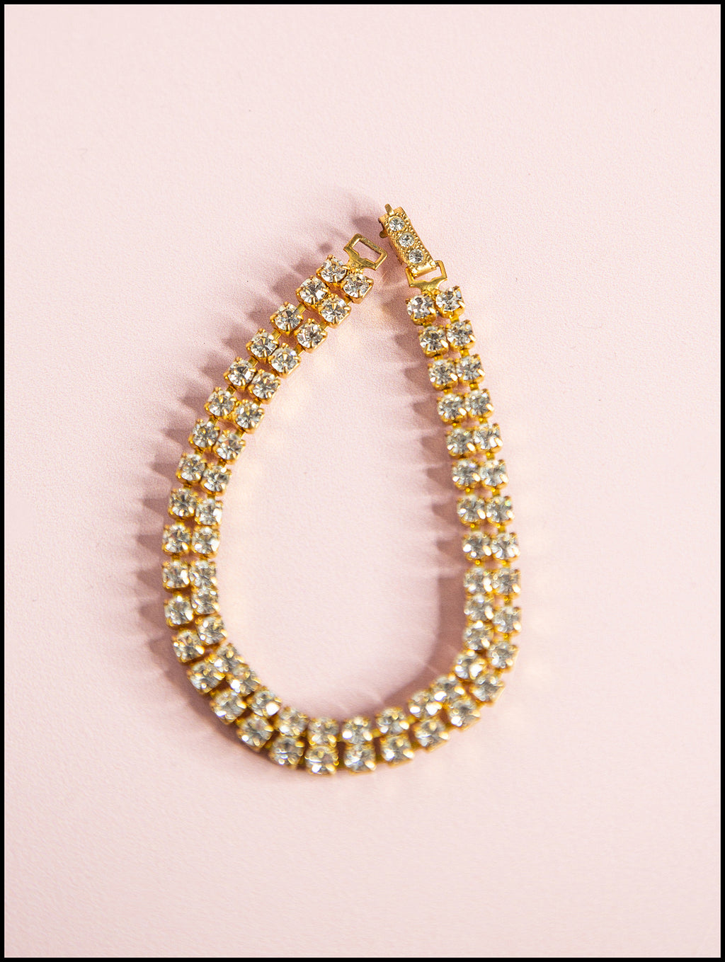 Vintage 1950s Gold Rhinestone Bracelet